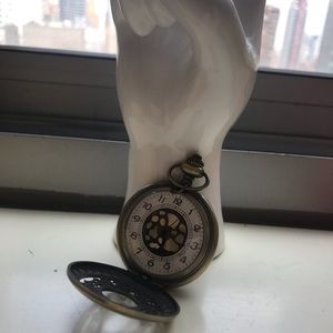 Floral Brass Pocket Watch